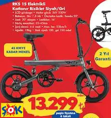 RKS 1S ELEKTRİKLİ KATLANIR BİSİKLET SİYAH/GRİ